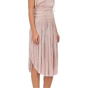 ULLA JOHNSON Akani Tech Satin Midi Skirt Pink 4